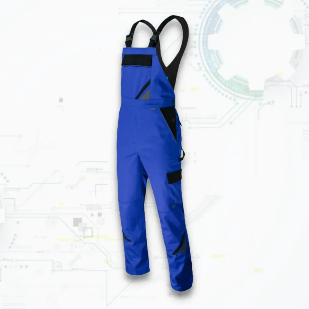 Professional Blue ORG - Pantaloni de protectie cu pieptar din tercot (D112)