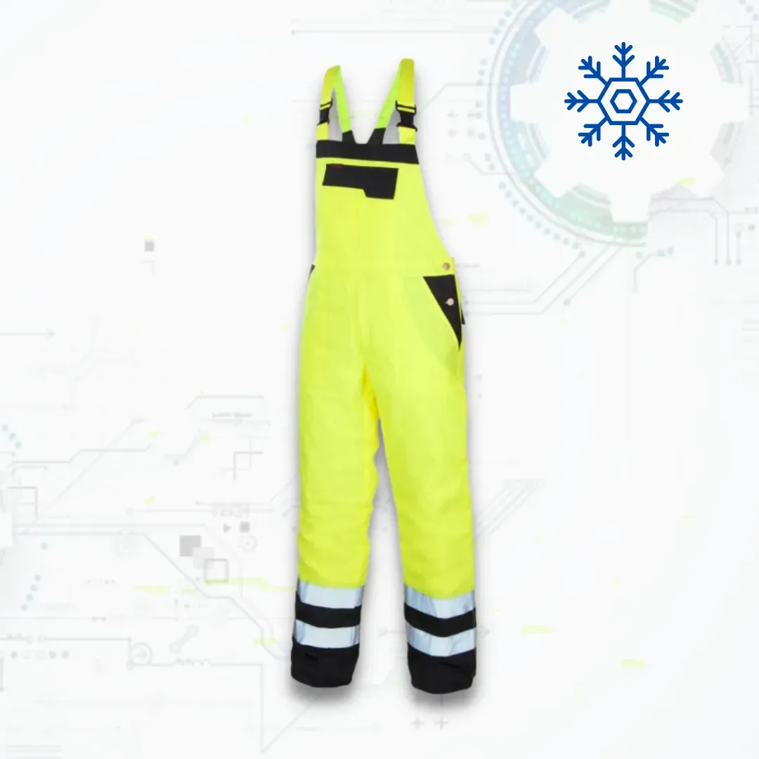 FLASH-Bi Yellow Winter ORG - Pantaloni de protectie cu pieptar reflectorizanti de iarna (D222)