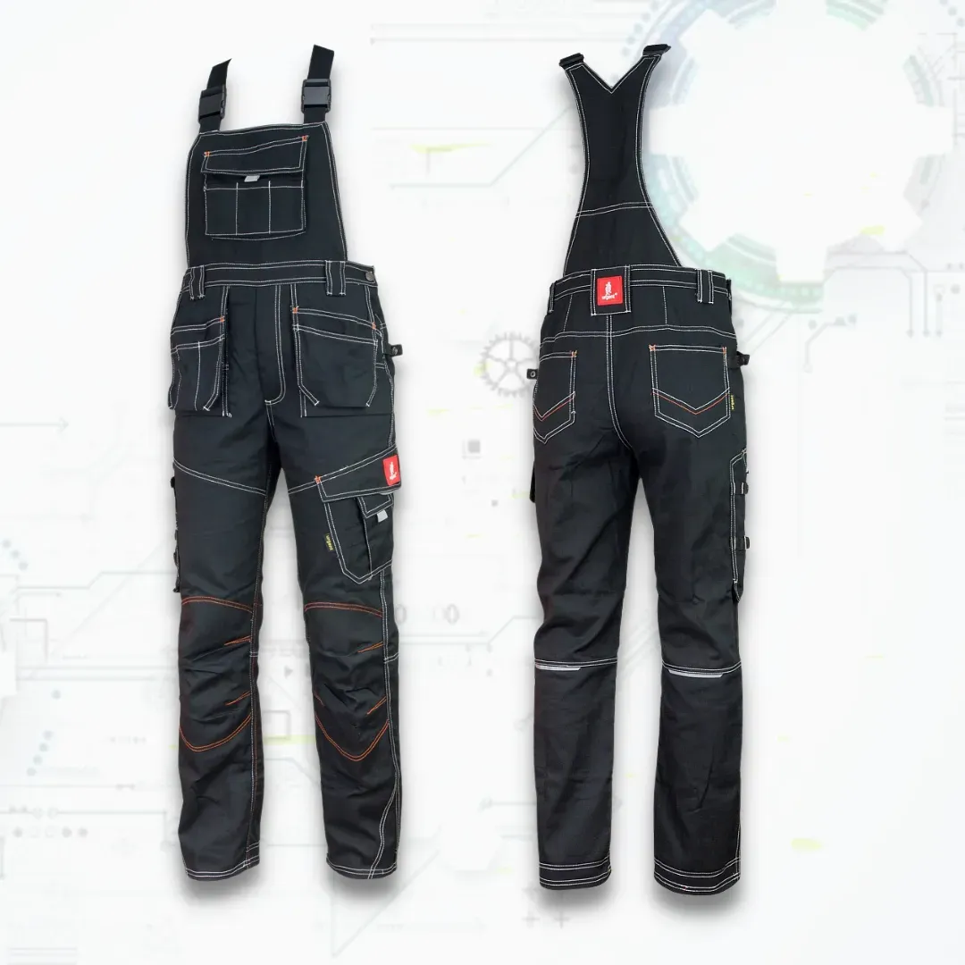 Urgent Black ORG -Pantaloni de protectie cu pieptar (D125)